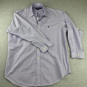 Ralph Lauren Yarmouth Shirt Mens 16.5 32/33 Purple Striped Button Down Cotton